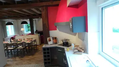 Cuisine ou kitchenette dans l'établissement Gite le Courbat