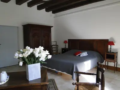 Un ou plusieurs lits dans un hébergement de l'établissement La Héraudière Bed & Breakfast