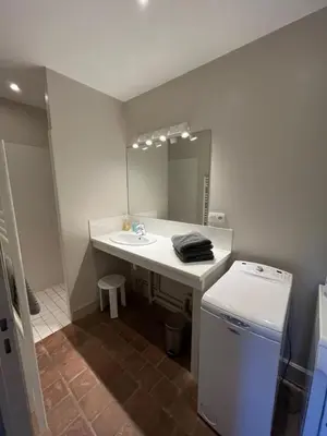 Salle de bains dans l'établissement Gite Du Bec De Cisse