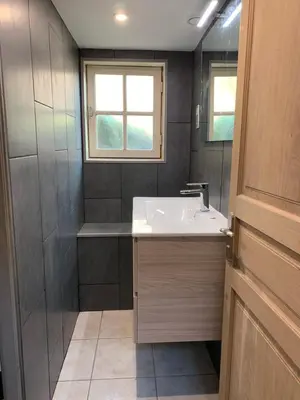 Salle de bains dans l'établissement Au Coeur des Châteaux