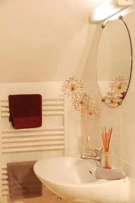 Salle de bains dans l'établissement Gîtes Les Closeaux