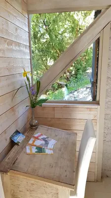 Balcon ou terrasse dans l'établissement Le Moulin Hodoux