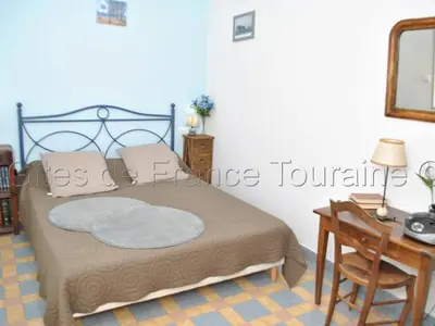 Un ou plusieurs lits dans un hébergement de l'établissement Gîte en Touraine: Campagne, 3 Chambres, Près de Chenonceau - FR-1-381-121