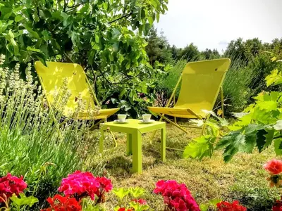 Jardin de l'établissement Gîte L'Orée du Bois : Charme Rural & Animaux Admis - FR-1-381-200