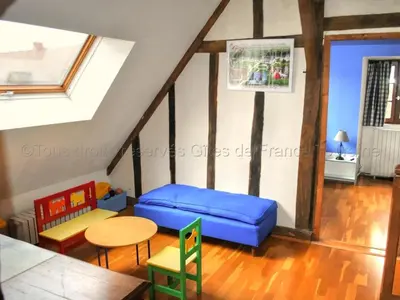 Un ou plusieurs lits dans un hébergement de l'établissement Gîte 18e avec piscine, jardin et équipements inclus, près des Châteaux de la Loire - FR-1-381-212