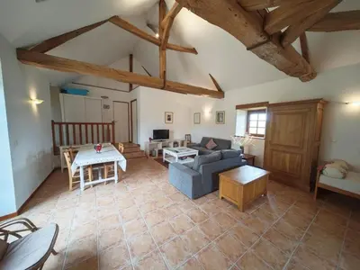 Coin salon dans l'établissement Charmante demeure du 17e en Touraine avec piscine privative - FR-1-381-368