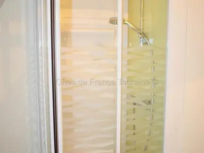 Salle de bains dans l'établissement Élégante Demeure 17e avec Spa, Sauna et Authentique Cheminée, proche Châteaux de la Loire - FR-1-381-348