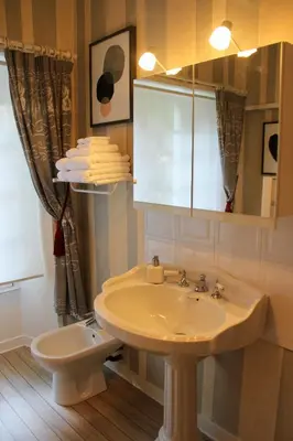 Salle de bains dans l'établissement Manoir de Beauregard - Cunault