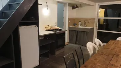Cuisine ou kitchenette dans l'établissement Chambres d hotes Couette et Campagne