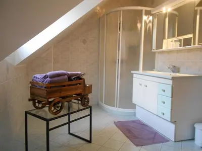 Salle de bains dans l'établissement chez jocelyne la bonnaventure