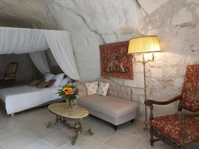 Coin salon dans l'établissement Le Manoir des Roches