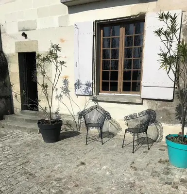 Terrasse ou espace extérieur de l'établissement Appartement spacieux avec une vue sur Tours ( 38m²) -Gite de Bellevue