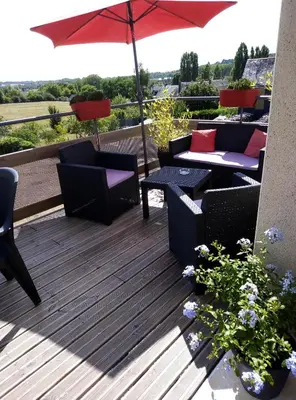 Balcon ou terrasse dans l'établissement gite odeau