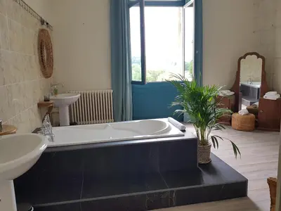 Salle de bains dans l'établissement Domaine de l'Oie Rouge