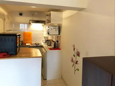 Cuisine ou kitchenette dans l'établissement Les Agapanthes Site de Fondettes