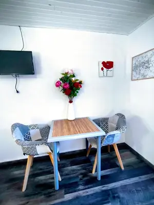 Télévision ou salle de divertissement dans l'établissement Studio Les coquelicots