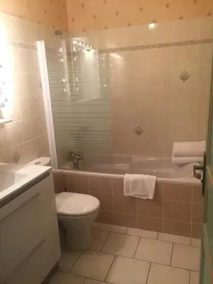 Salle de bains dans l'établissement Gite le Petit Puits à Richelieu