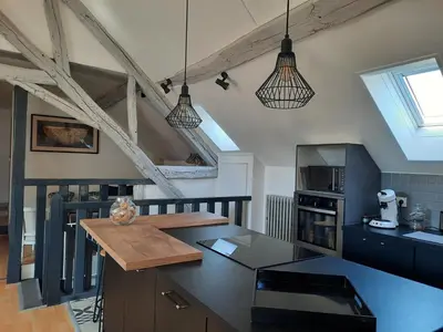 Cuisine ou kitchenette dans l'établissement Grand appartement tout confort proche de CHAMBORD