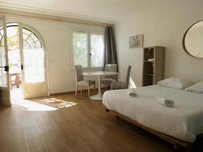 Un ou plusieurs lits dans un hébergement de l'établissement La Chambre Bleue