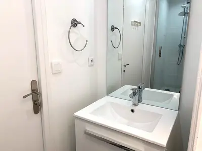 Salle de bains dans l'établissement La Chambre Bleue