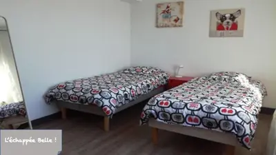 Un ou plusieurs lits dans un hébergement de l'établissement Gîte L'échappée Belle !