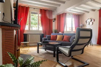 Coin salon dans l'établissement Maison aux portes de Beauval