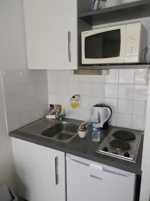 Cuisine ou kitchenette dans l'établissement Séjours & Affaires Tours Léonard De Vinci