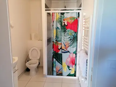 Salle de bains dans l'établissement La Grange du Layon