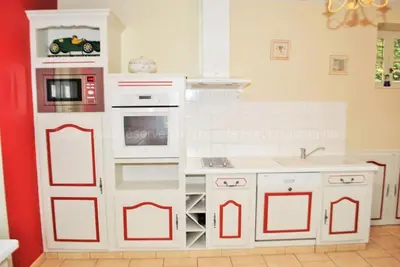 Cuisine ou kitchenette dans l'établissement la Bergerie
