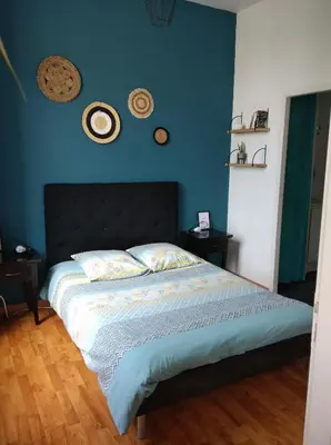 Un ou plusieurs lits dans un hébergement de l'établissement Appartement calme proche de la Loire