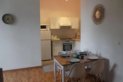 Cuisine ou kitchenette dans l'établissement Appartement calme proche de la Loire