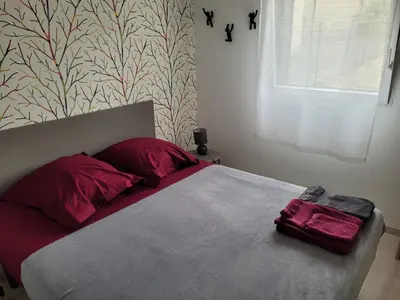 Un ou plusieurs lits dans un hébergement de l'établissement Gîte Évasion idyllique