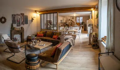Coin salon dans l'établissement Entre Loire et Sologne Maison d'hôtes