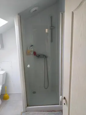 Salle de bains dans l'établissement Au bon acceuil