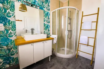 Salle de bains dans l'établissement Appartement Rousseau - Centre Ville 5 minutes GARE