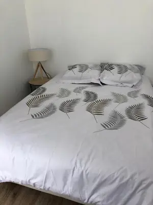 Un ou plusieurs lits dans un hébergement de l'établissement Grand appartement fonctionnel proche centre-ville