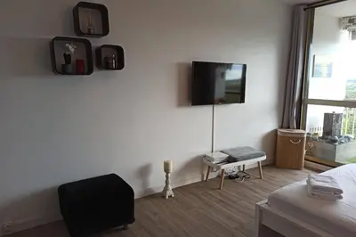 Télévision ou salle de divertissement dans l'établissement Studio Charmant avec vue magnifique!