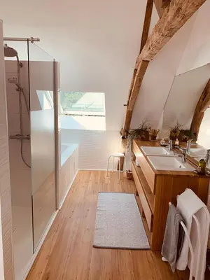 Cuisine ou kitchenette dans l'établissement Ferme des Trois Poiriers, Teloché