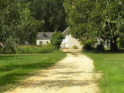 Jardin de l'établissement Gîte calme avec piscine chauffée, cheminée, salle de jeux et vélos - parfait pour familles et amis - FR-1-410-141