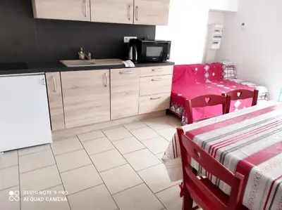 Cuisine ou kitchenette dans l'établissement Maison accueillante à Solesmes avec terrasse et parking inclus