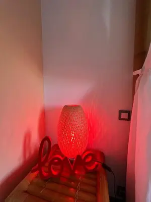 Un ou plusieurs lits dans un hébergement de l'établissement Kourline Villalunoterie Futuroscope Piscine spa