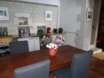 Cuisine ou kitchenette dans l'établissement gîte du manoir des roches