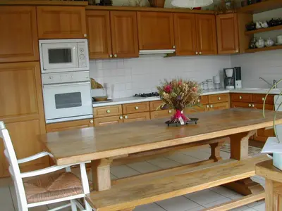 Cuisine ou kitchenette dans l'établissement gîte de la Herpinière