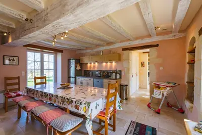 Coin salon dans l'établissement Longère PROCHE LOCHES