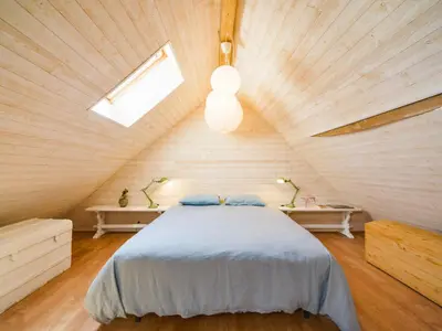 Un ou plusieurs lits dans un hébergement de l'établissement Holiday Home La petite maison blanche by Interhome
