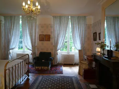 Un ou plusieurs lits dans un hébergement de l'établissement Bed and Breakfast - Château du Vau