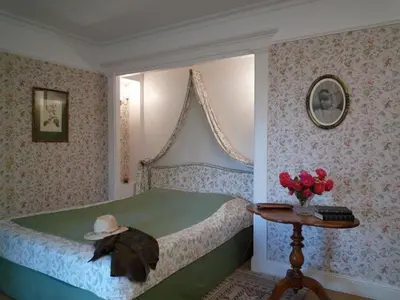 Un ou plusieurs lits dans un hébergement de l'établissement Bed and Breakfast - Château du Vau