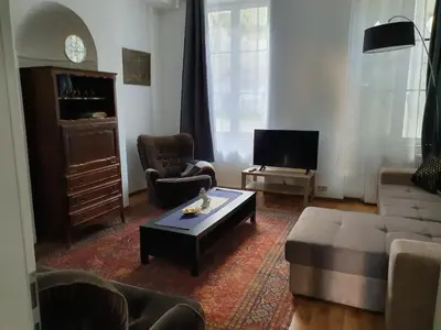 Coin salon dans l'établissement Location courte durée