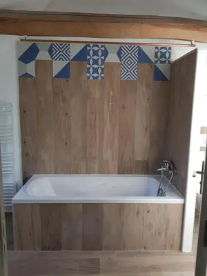 Salle de bains dans l'établissement Le Clos de la Canardière