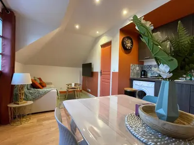 Cuisine ou kitchenette dans l'établissement Gîte au pied du château de Chaumont-Sur-Loire, Chambord et Amboise